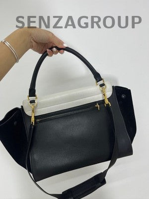Celine Trapeze Bag Black White Color Block Women's Classic Fashion