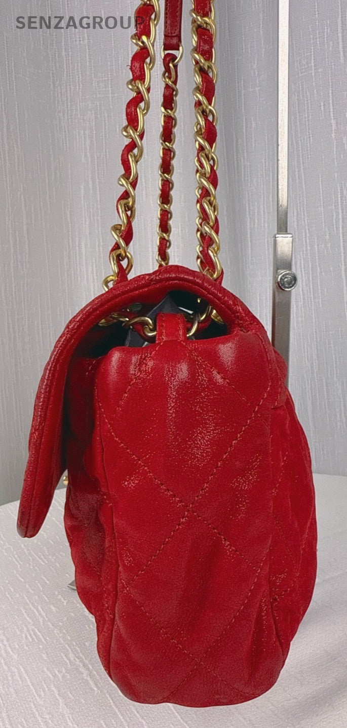 CHANEL Classic Flap Chain Shoulder bag Women Red Gold
