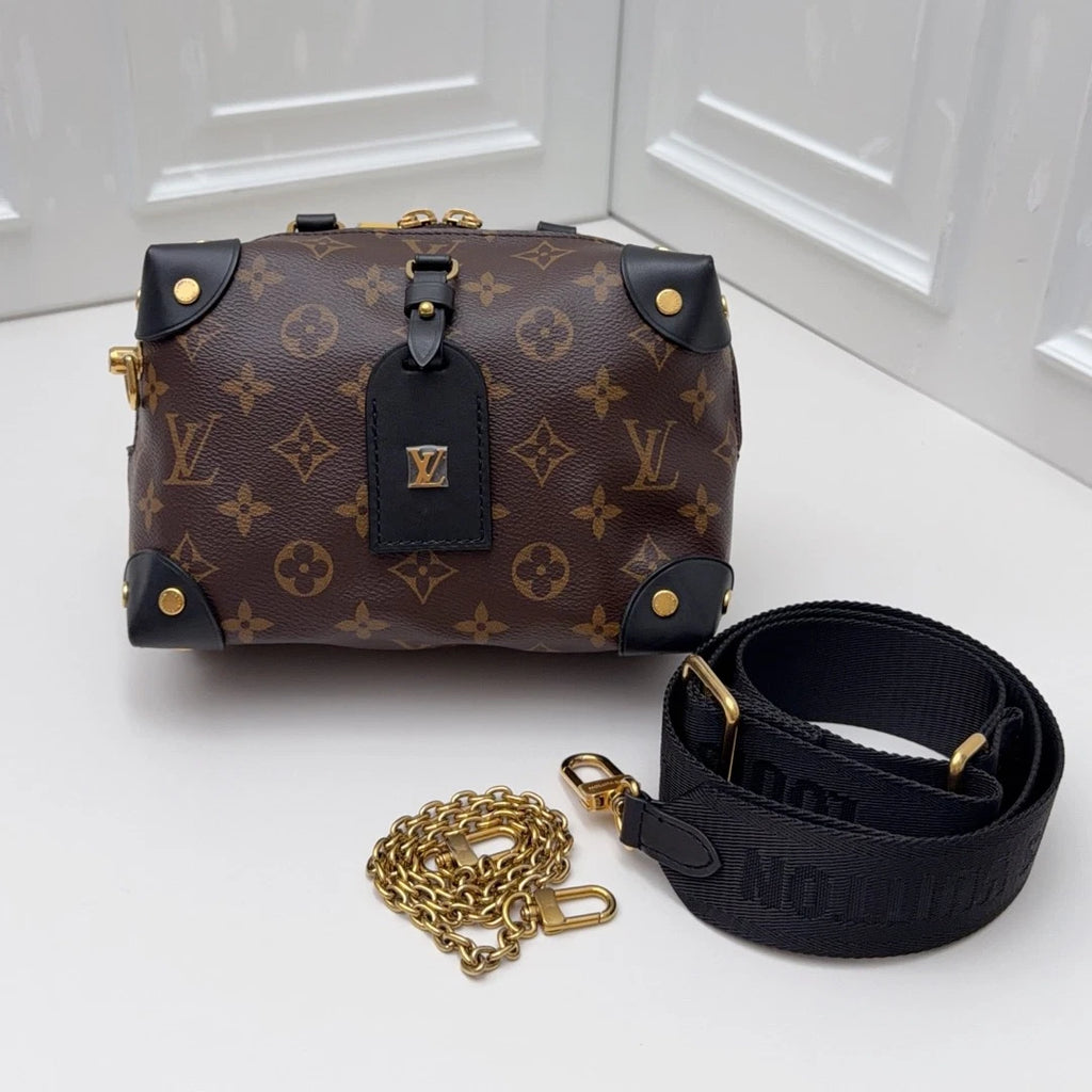 Louis Vuitton Petite Malle Souple Monogram Chain Shoulder Crossbody Women
