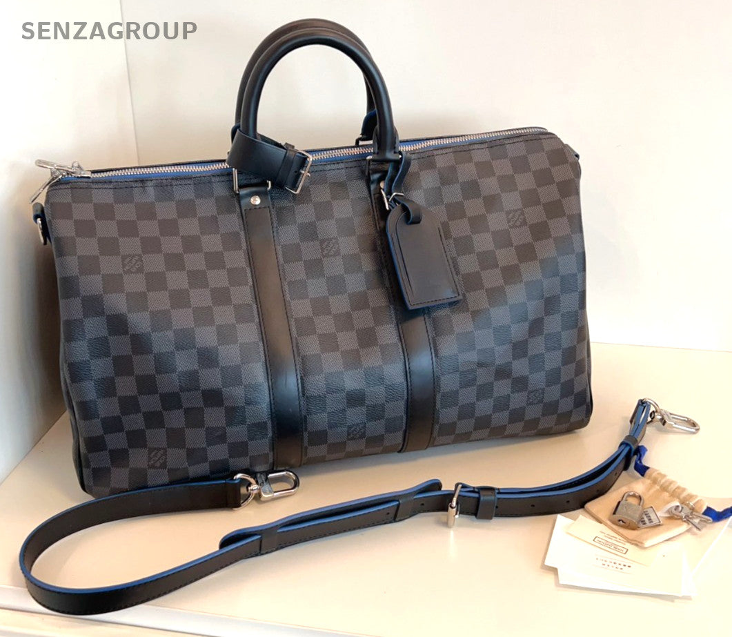 Louis Vuitton Damier Ebene Black Keep all 45 Top Handle Travel bag