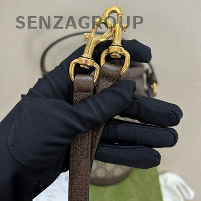 Gucci GG Marmont Mini Bucket Bag Brown Gold Hardware Crossbody