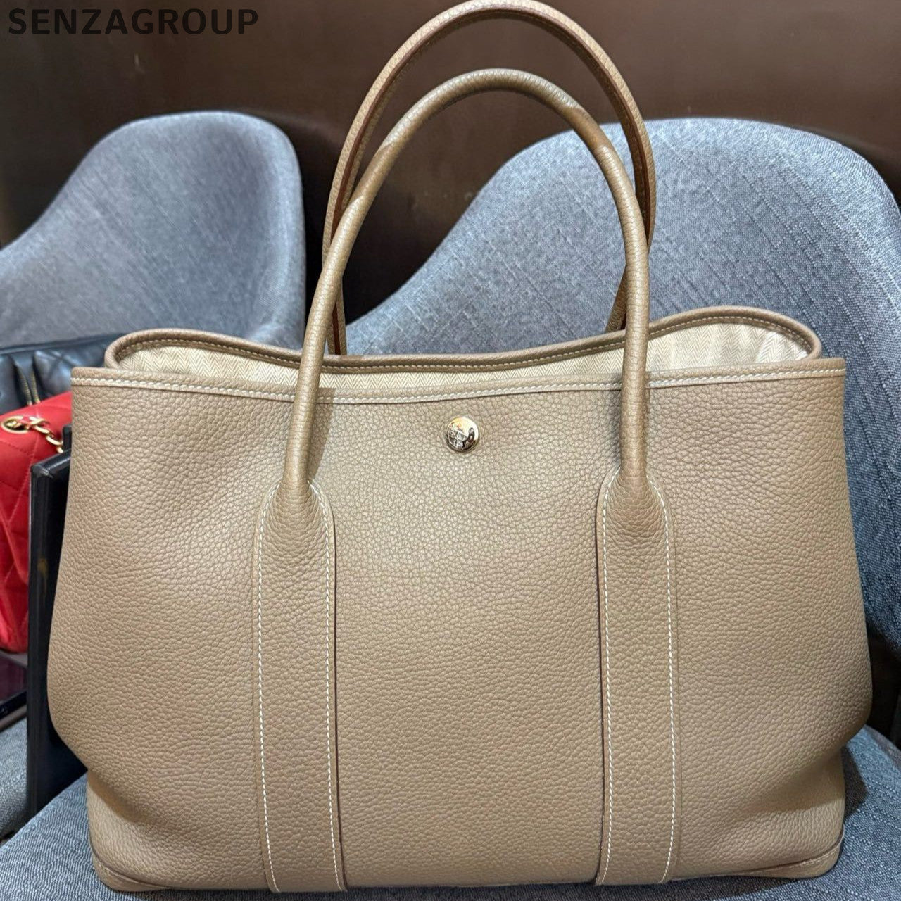 Hermes Garden Party 36 Tote Bag Gris Etain Palladium Hardware Women's Classic