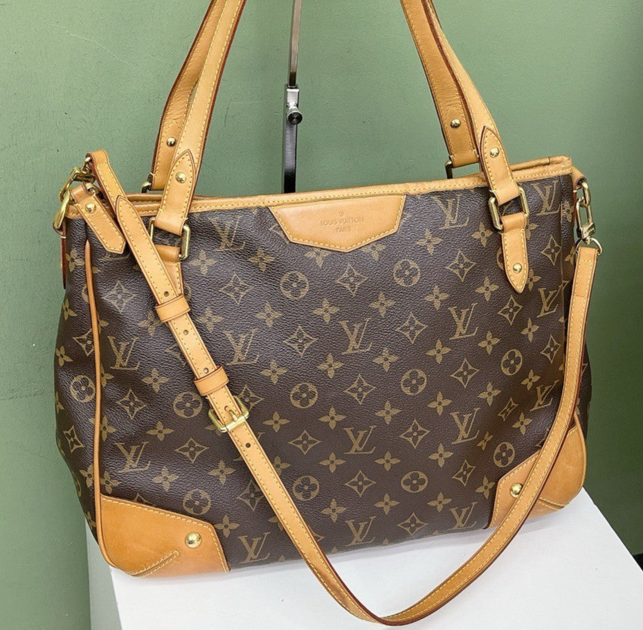 Louis Vuitton Monogram Tote Shoulder Bag Brown Gold Used Women Classic