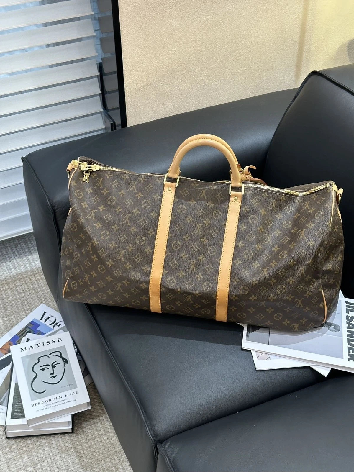 Louis Vuitton Canvas Keepall60 Travel Bag For Women