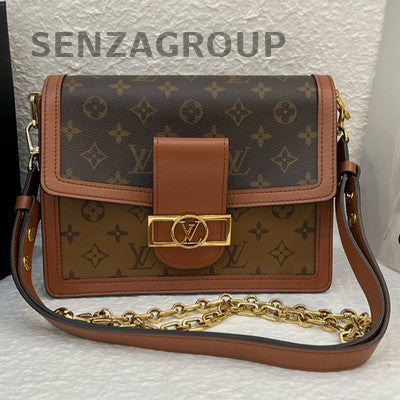 Louis Vuitton Medium Dauphine Monogram Chain Shoulder Crossbody Bag Women