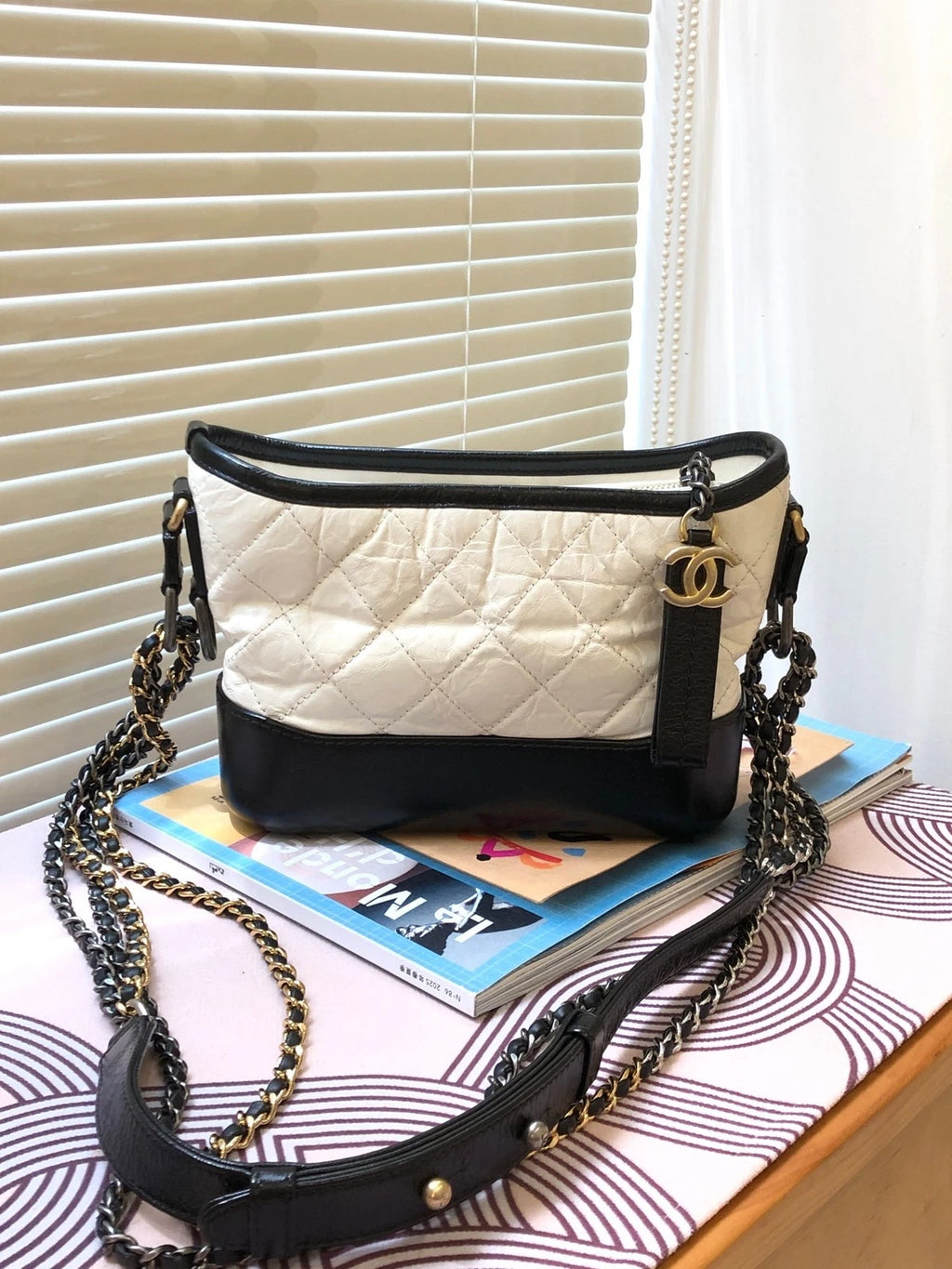 CHANEL Small Black White Colorblock Crossbody Bag For Women