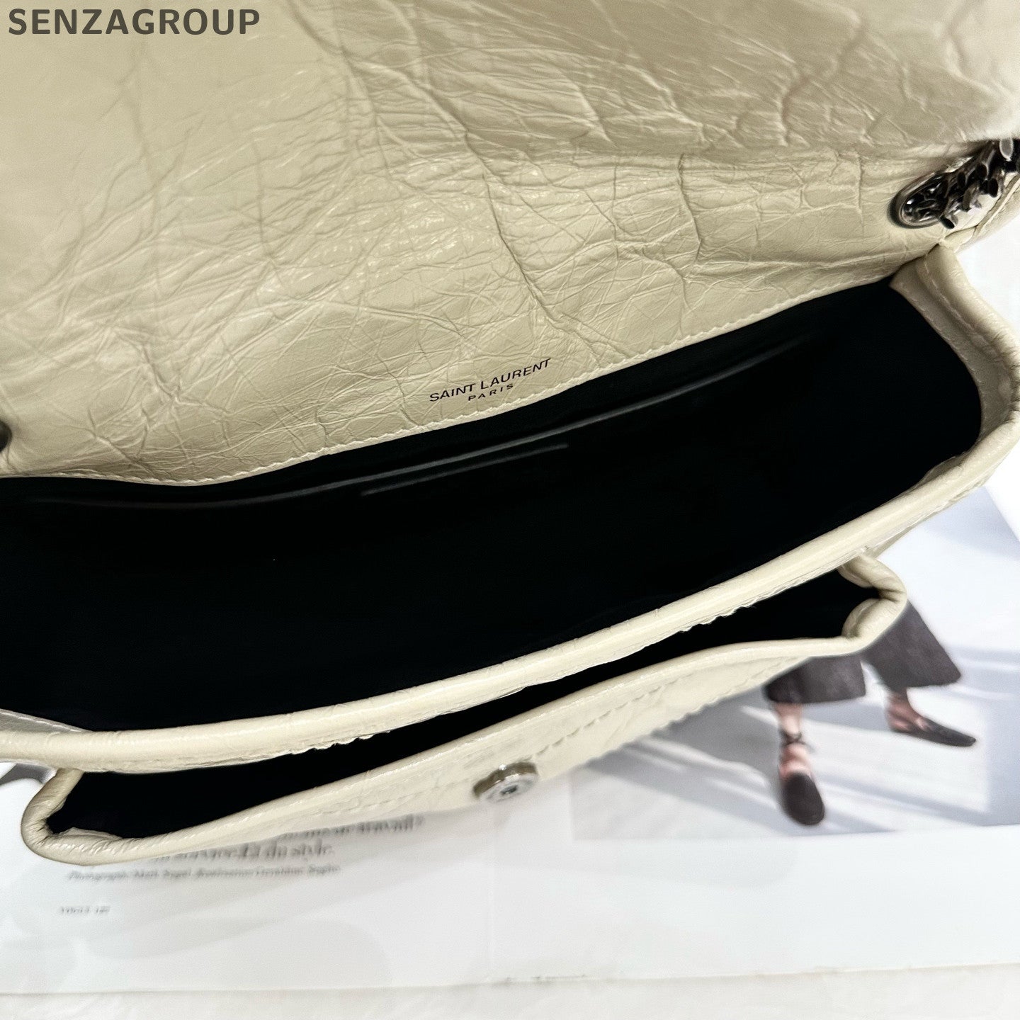 Saint Laurent Niki Baby Small Silver Chain Shoulder Crossbody Bag Classic