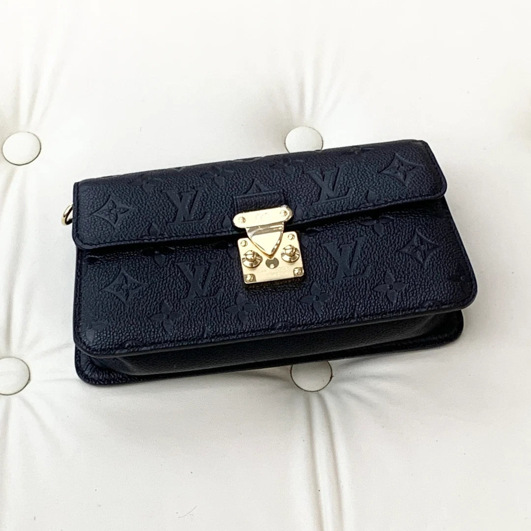 Louis Vuitton Metis Calfskin WOC Chain Shoulder Bag Crossbody Black Gold S