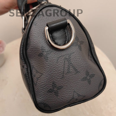 Louis Vuitton Keepall 20 Monogram Handbag Shoulder Bag Black Silver Unisex