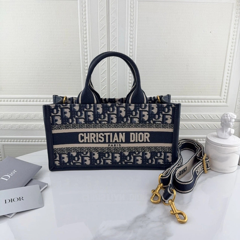 Dior Oblique Horizontal Book Tote Crossbody Handbag For Women
