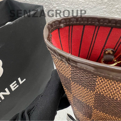 Louis Vuitton Neverfull MM Damier Ebene Tote Shoulder Bag Brown Women
