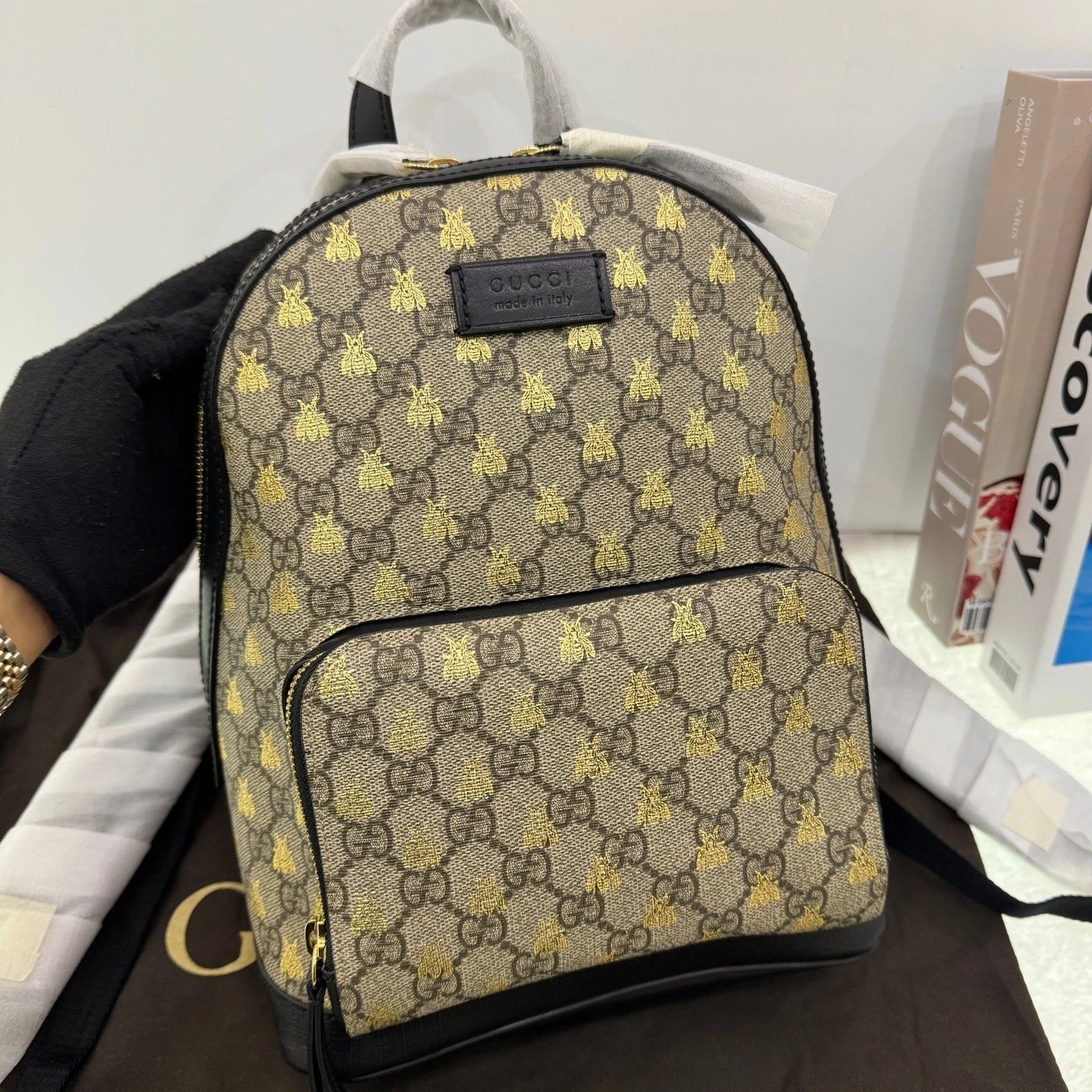 GUCCI GG Bee Small Canvas Backpack For Women