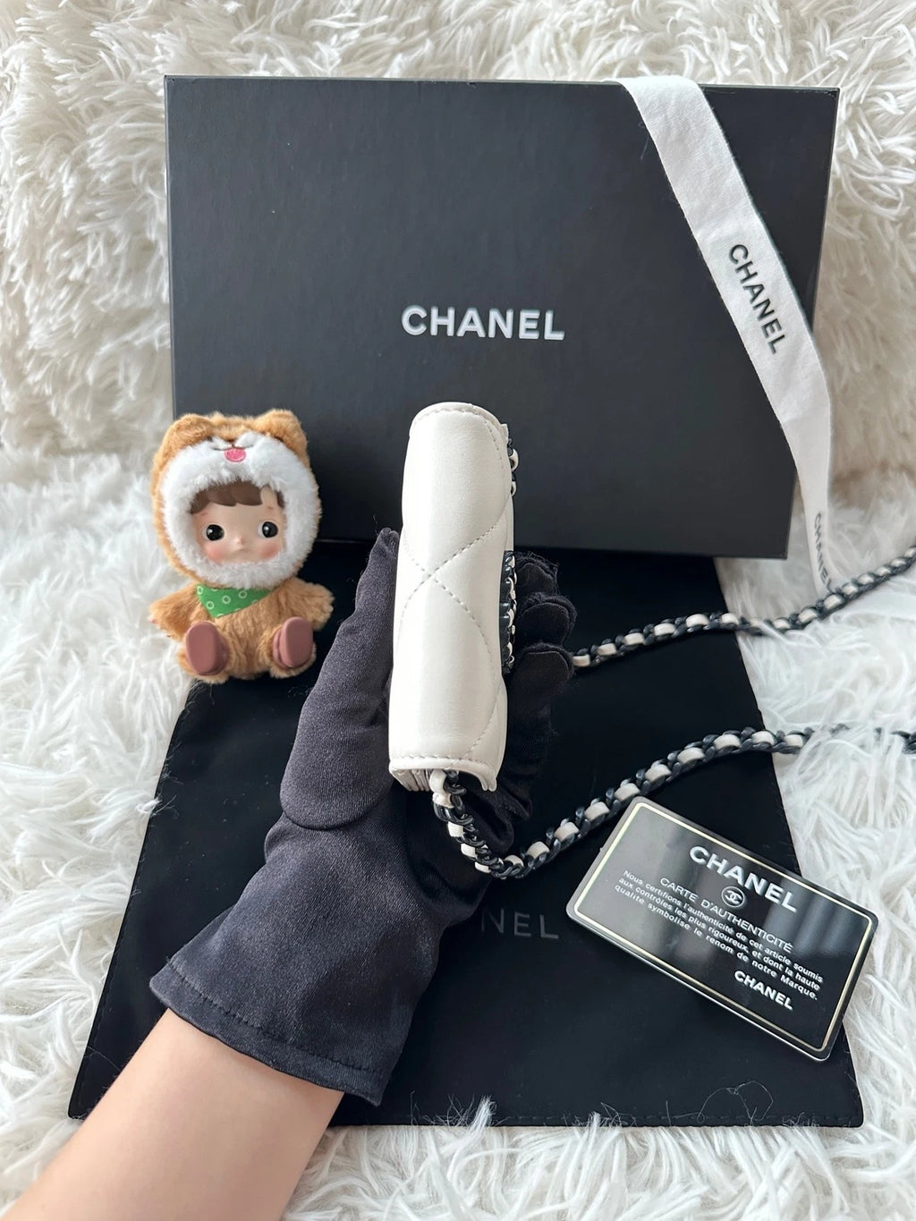 CHANEL 19 Mini Black White Panda Leather Crossbody For Women