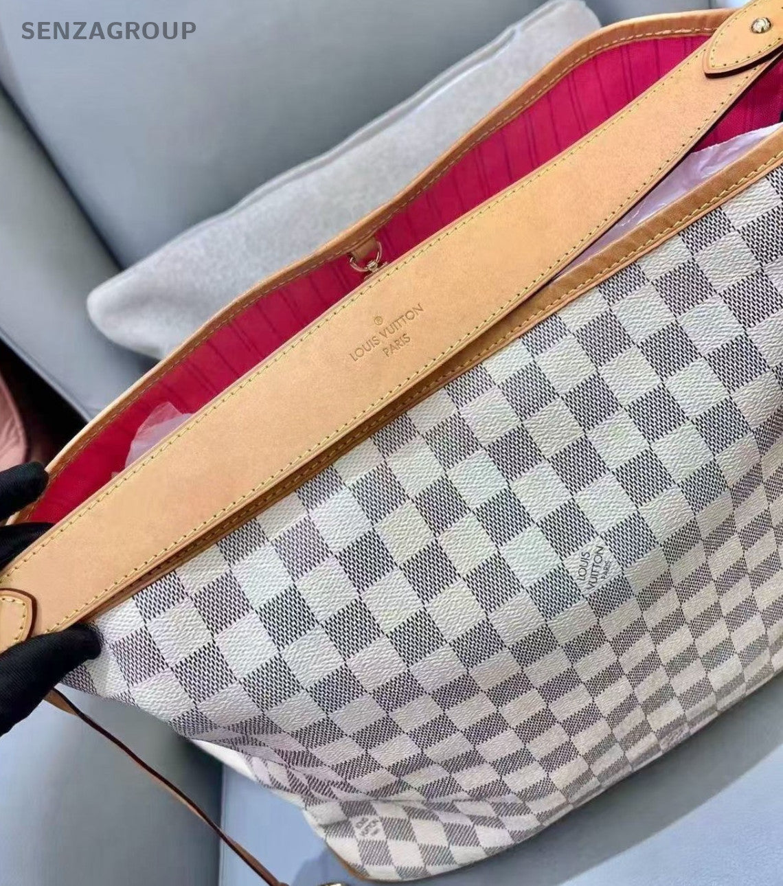 Louis Vuitton Delightful PM Shoulder Bag White Gold Used Women Classic Designer