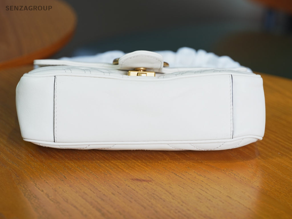 GUCCI Marmont GG Handbag Shoulderbag Crossbody White gold