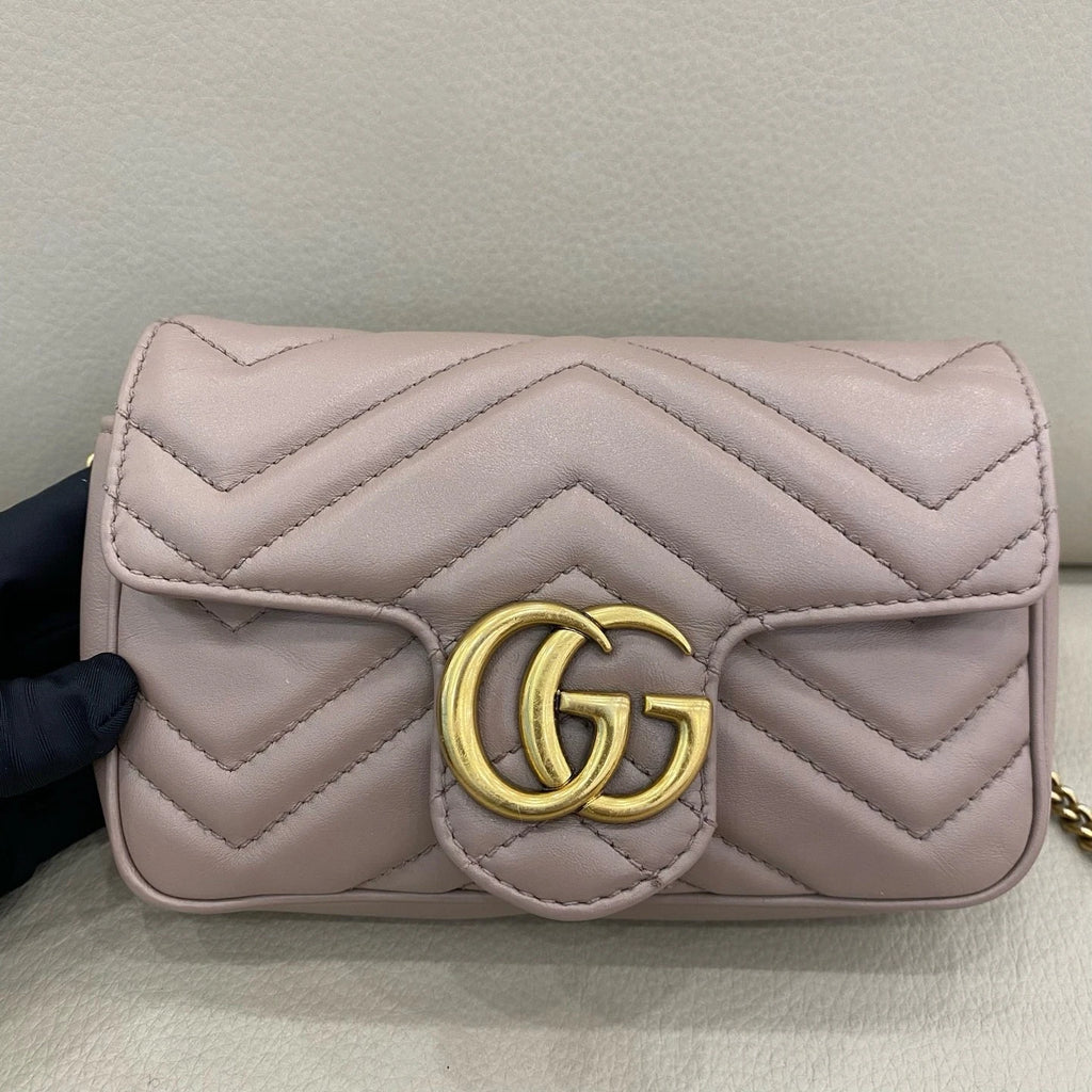 Gucci Marmont Nano Mini Beige Crossbody Bag Women