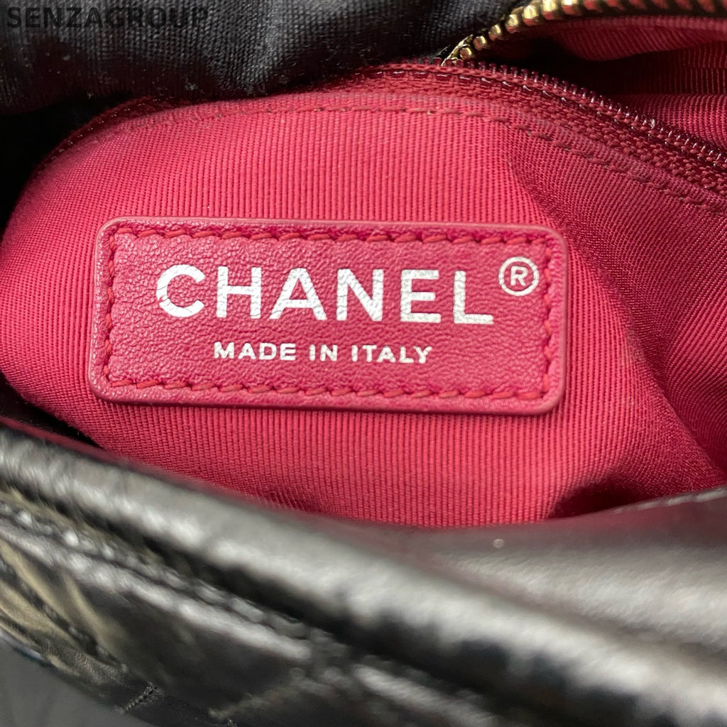 Chanel Gabrielle Small Black Gold Chain Crossbody Bag Women's Classic