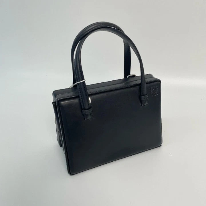 Authentic Loewe Black Calfskin Postal Bag Excellent