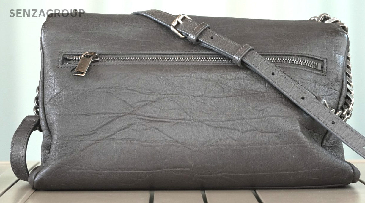YSL Saint Laurent Hollywood Dark grey Calfskin Shoulder bag Crossbody