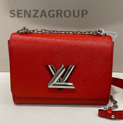 Louis Vuitton Twist MM Epi Leather Pink Silver Chain Shoulder Bag