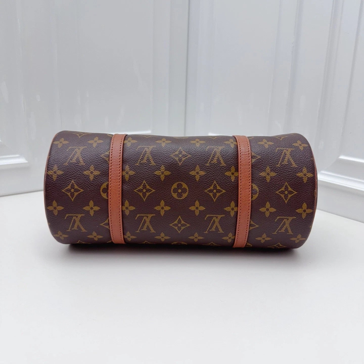 Louis Vuitton Papillon Vintage Monogram Shoulder Bag Brown Gold Used Women