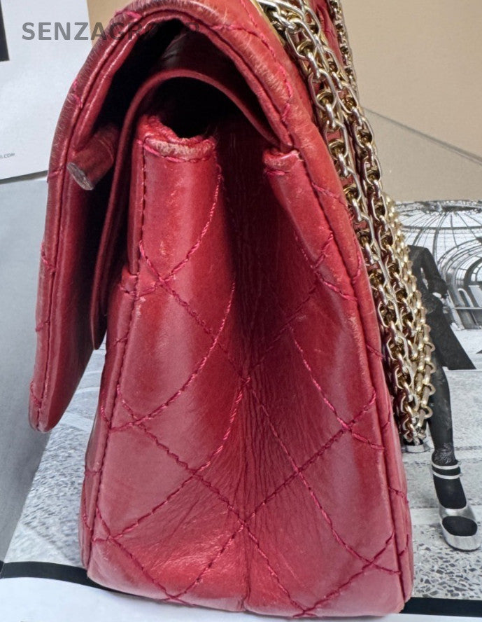 CHANEL 2.55 Calfskin PM Chain Shoulder bag Red Women Classic