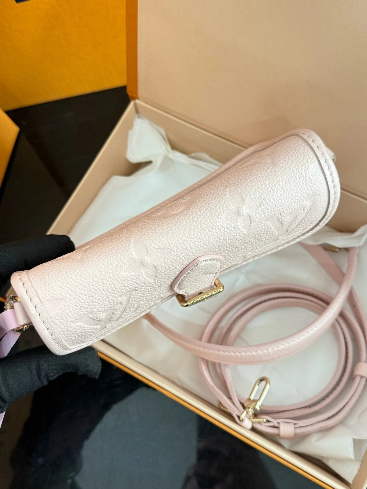 Louis Vuitton Nano Baguette Pink Leather Shoulder Bag For Women