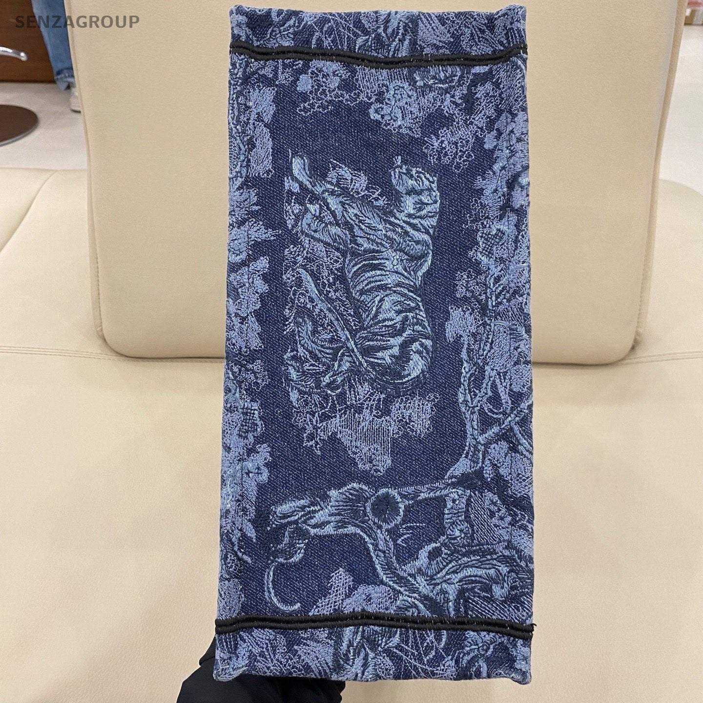 Christian Dior Book Tote MM Handbag Blue Used Women Classic