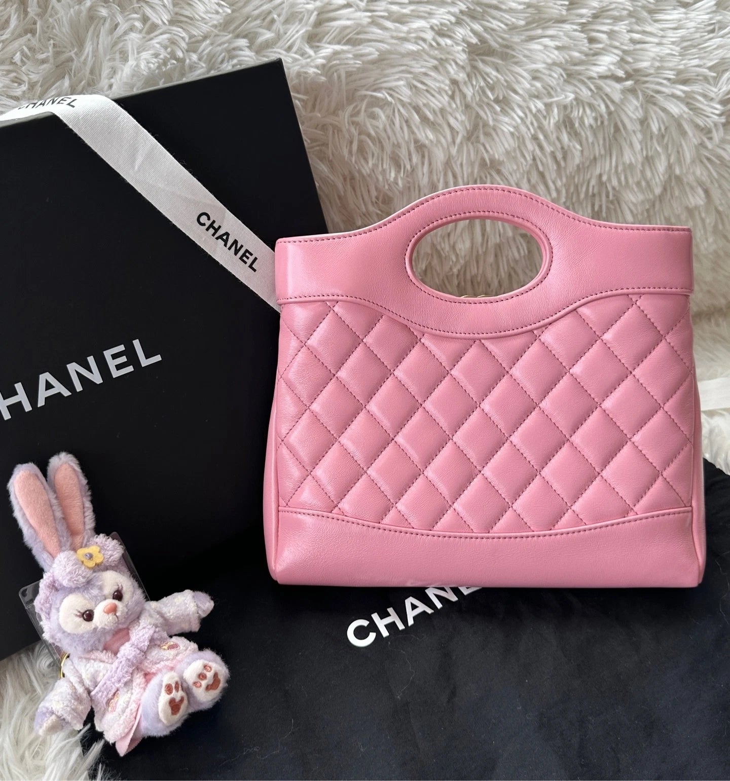 CHANEL 31Bag Mini Sakura Pink Detachable Chain Handbag Crossbody Women