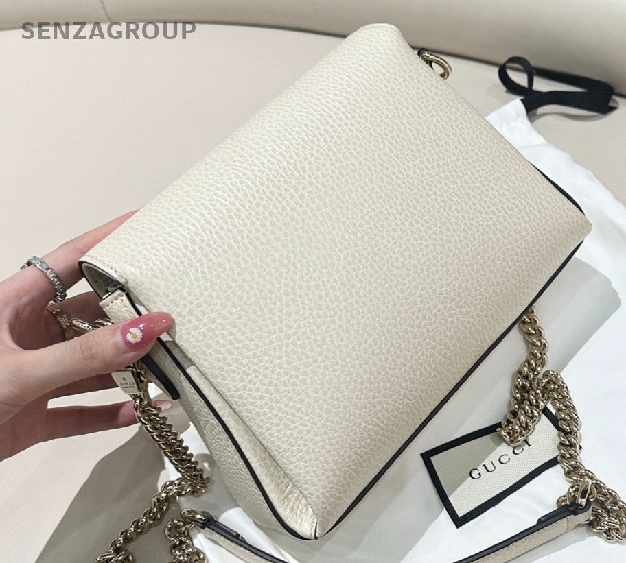 Gucci Messenger Shoulder Crossbody Bag White Women Almost Brand New