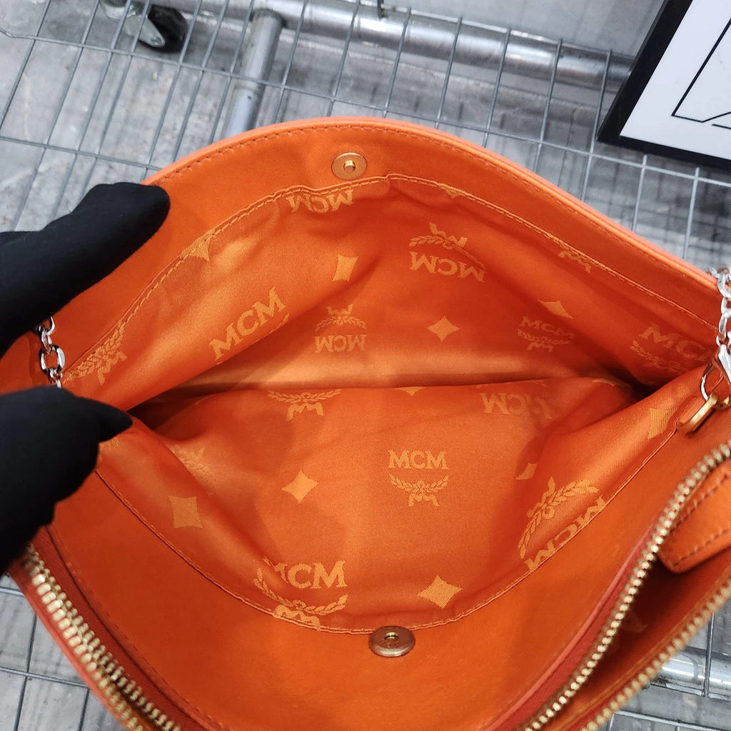 MCM Orange Clutch Shoulder Crossbody For Women