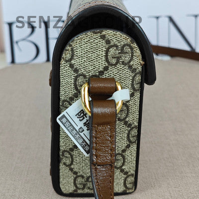 Gucci Horsebit 1955 Box Bag Brown Shoulder Crossbody Gold Hardware