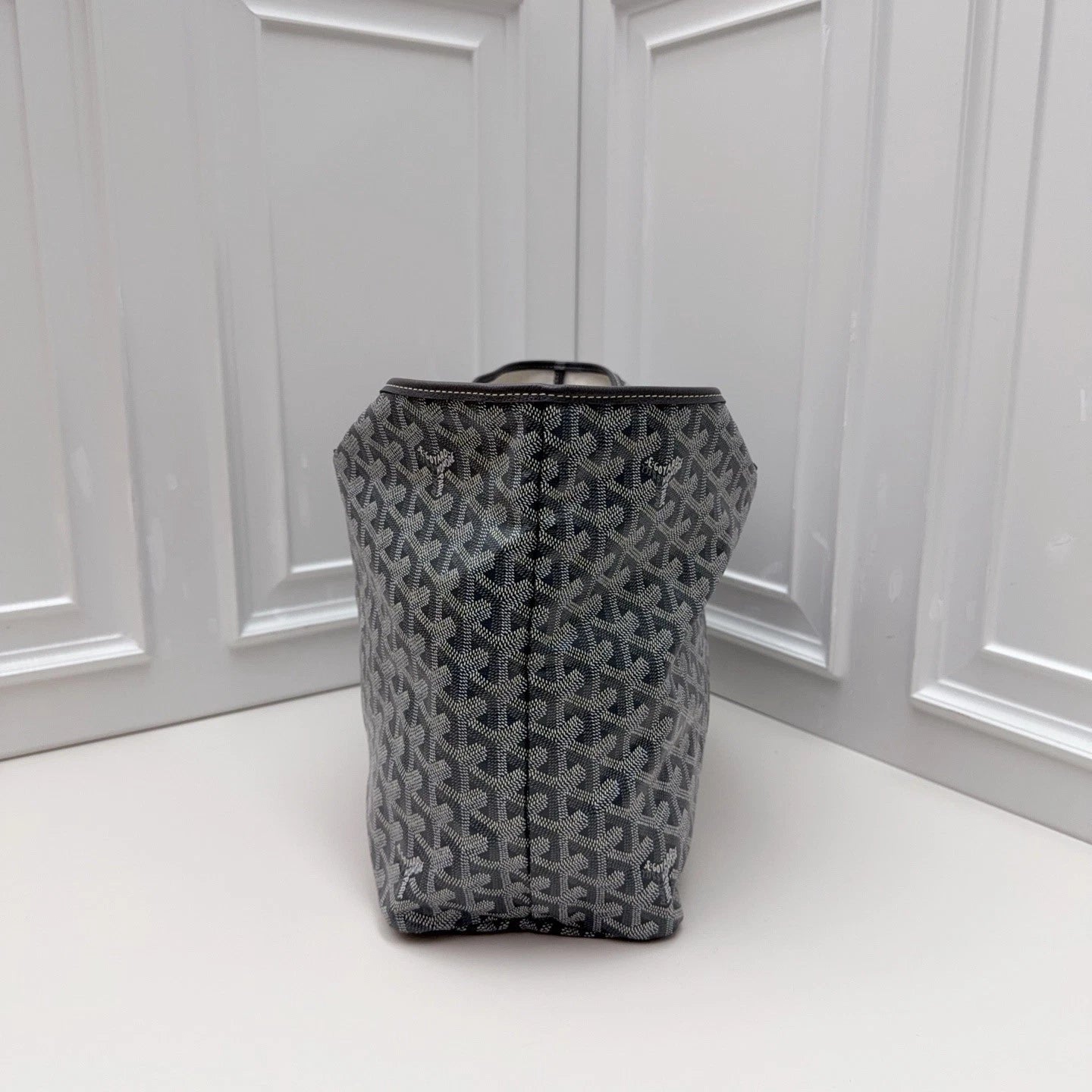 Goyard Monogram Tote CanvasTop Handle Shoulder Bag Gray Women Fashion