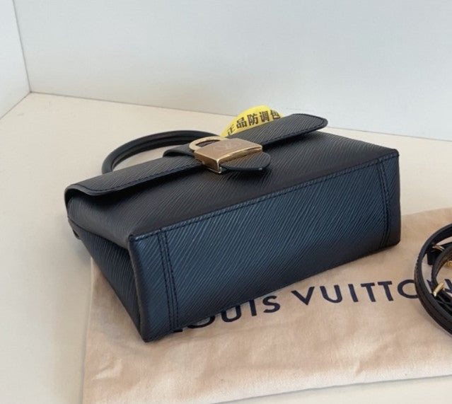Louis Vuitton Locky BB Epi Top Handle Crossbody Black Gold Women Classic Fashion