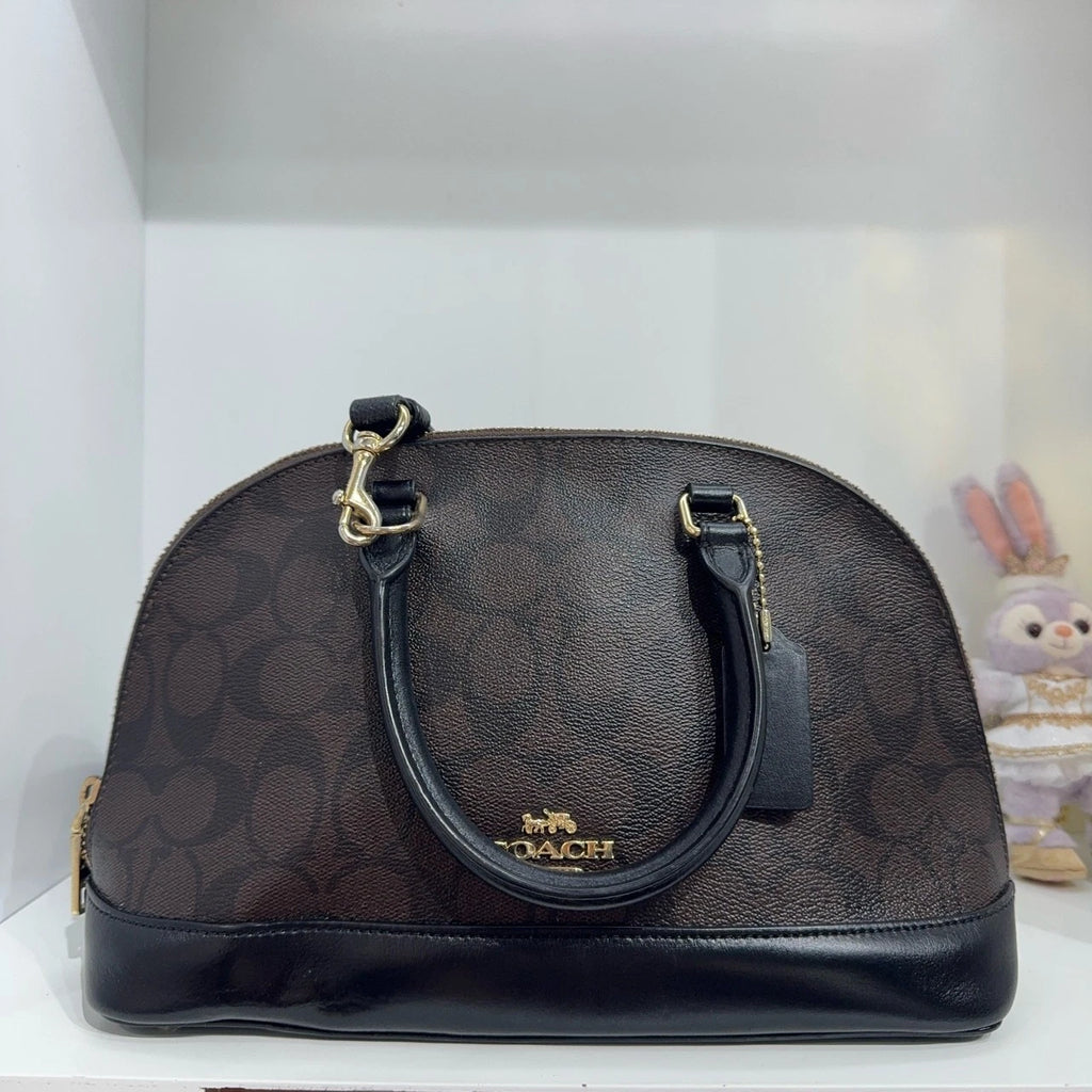Coach Brown Monogram Shell Shoulder Handbag Crossbody Bag For Women