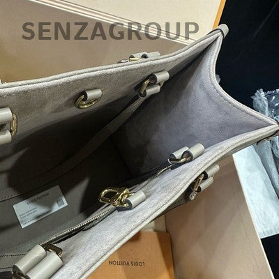 Louis Vuitton Monogram OnTheGo Tote Bag Medium Grey Gold Women's Fashion