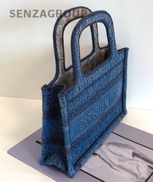 Christian Dior Book tote mini Denim Handbag Almost Brand NEW