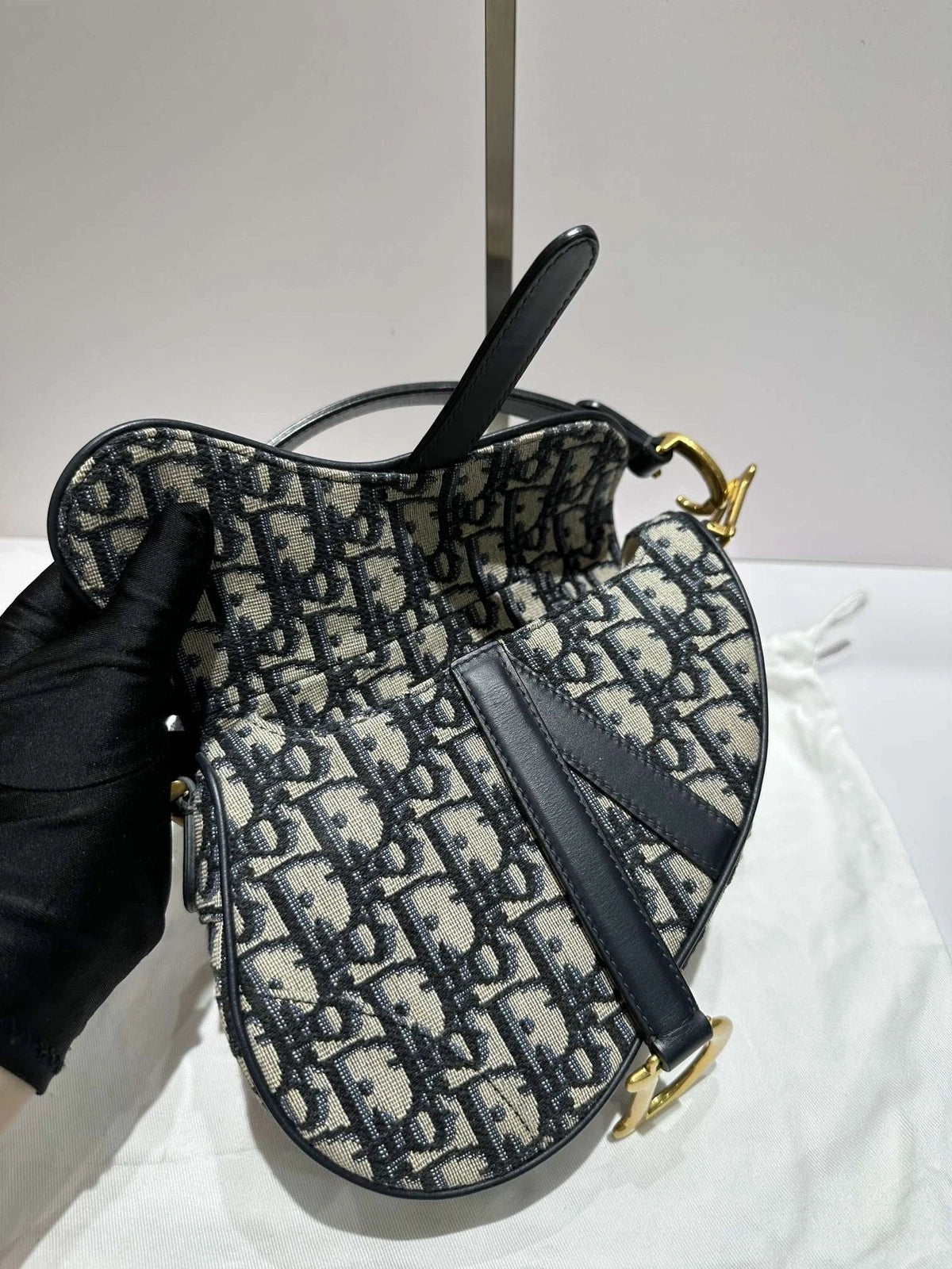 Dior Saddle Monogram Canvas Shoulder Bag Excellent