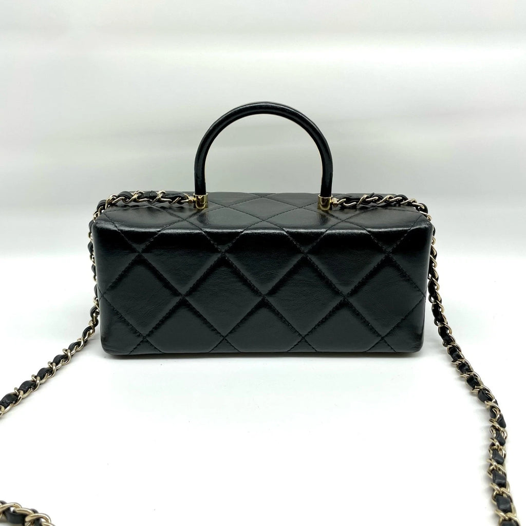CHANEL Black Gold Long Doctor Milk Box Bag For Women