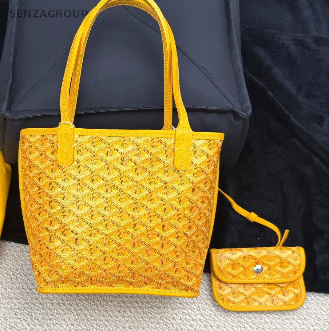Goyard Tote Monogram Top Handle Shoulder Bag with Pouch  Women Yellow Classic.