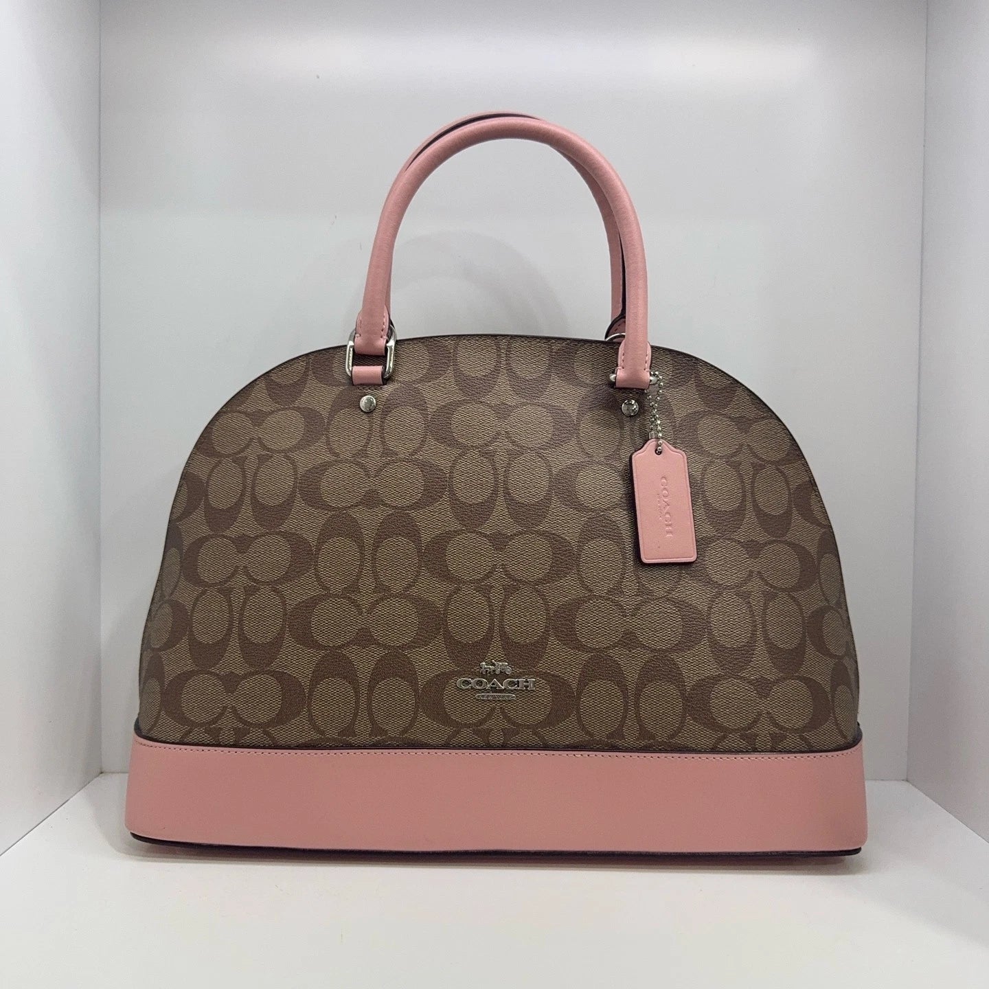 Coach Signature PVC Canvas Large Dome Shoulder Crossbody Bag For Women