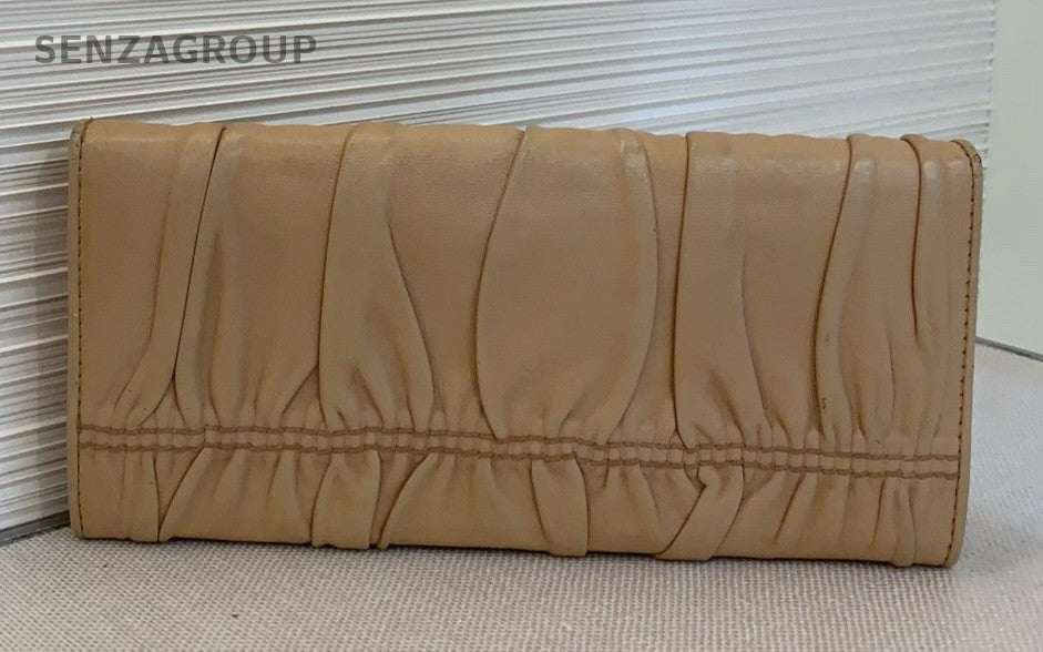 Prada Clutch Wallet Milk Tea Women