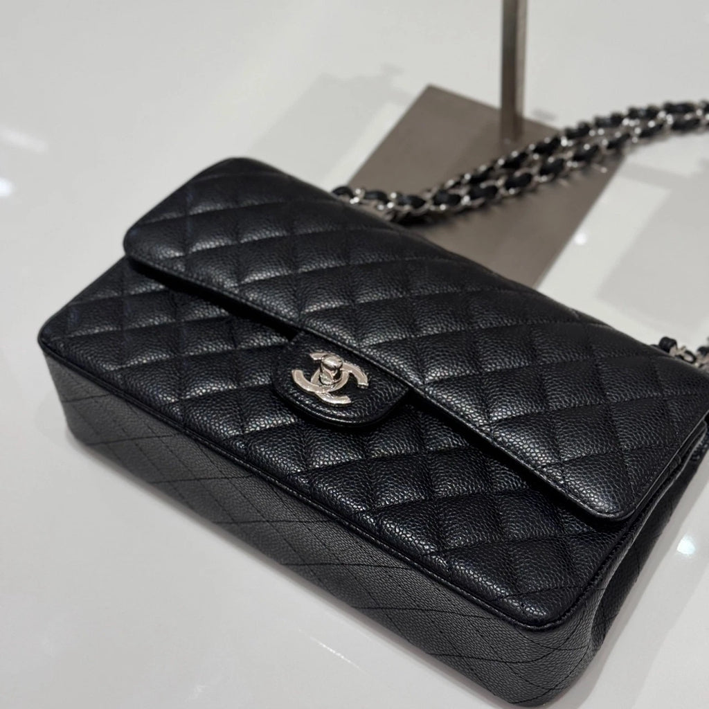 CHANEL CF Medium Black Leather Shoulder Bag For Women