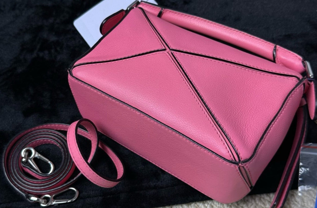 Loewe Mini Puzzle Calfskin 2ways Shoulder Crossbody Bag Classic Pink