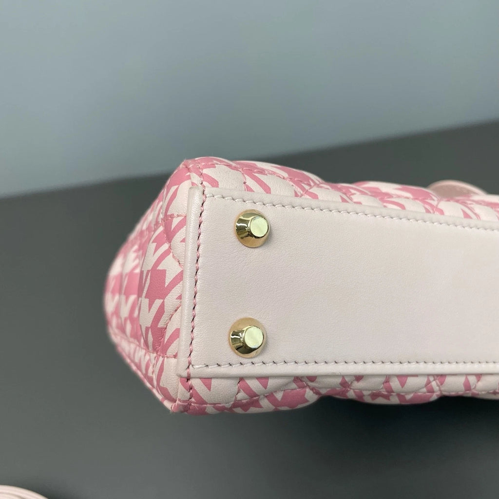 Dior Lady Dior Leather Pink Top Handle Excellent