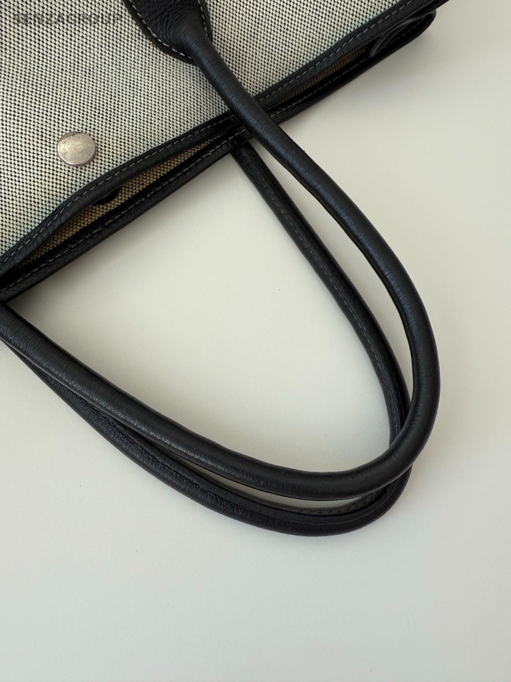 Hermes Garden Party 36 Tote Canvas Gray Handbag Women