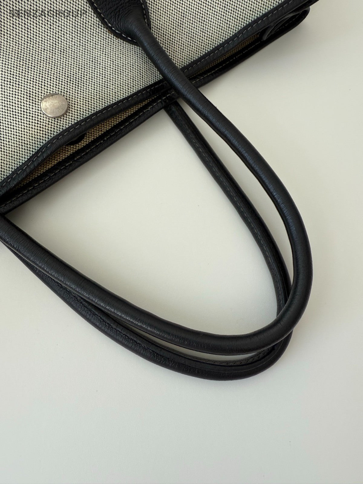 Hermes Garden Party 36 Tote Canvas Gray Handbag Women