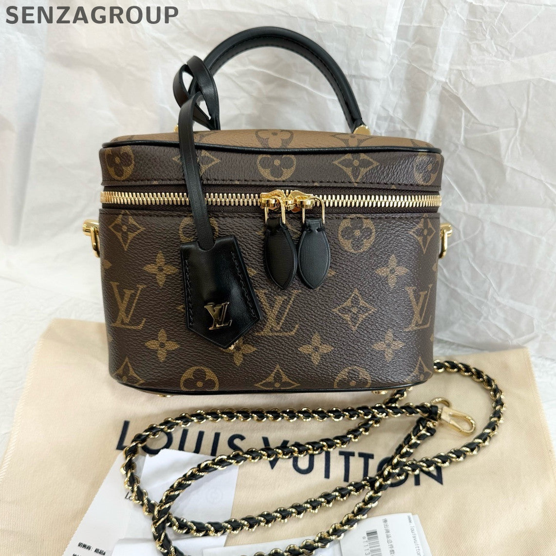 Louis Vuitton Monogram Vanity Chain Crossbody Bag Brown Women's Classic