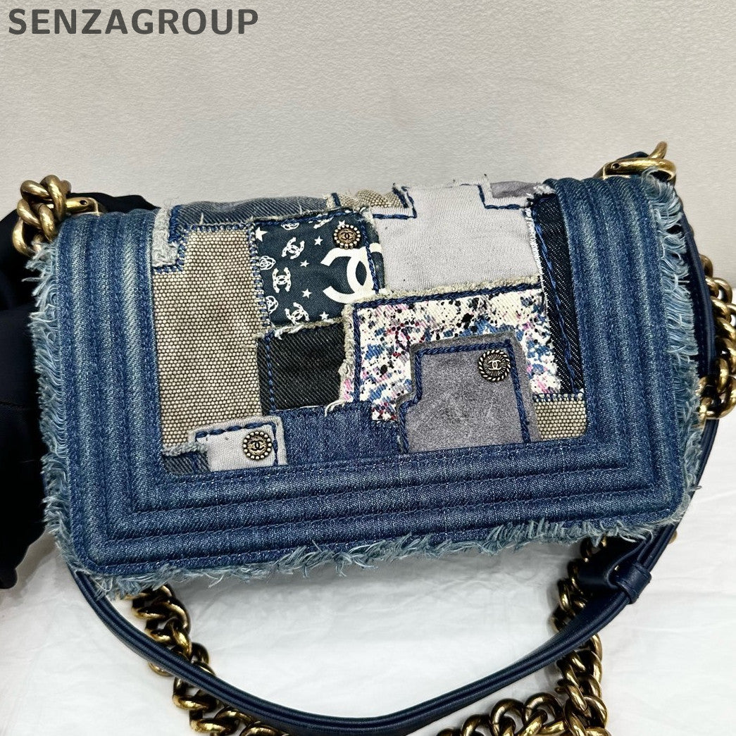 Chanel Le Boy Denim Blue Chain Shoulder Crossbody Bag - Classic Fashion
