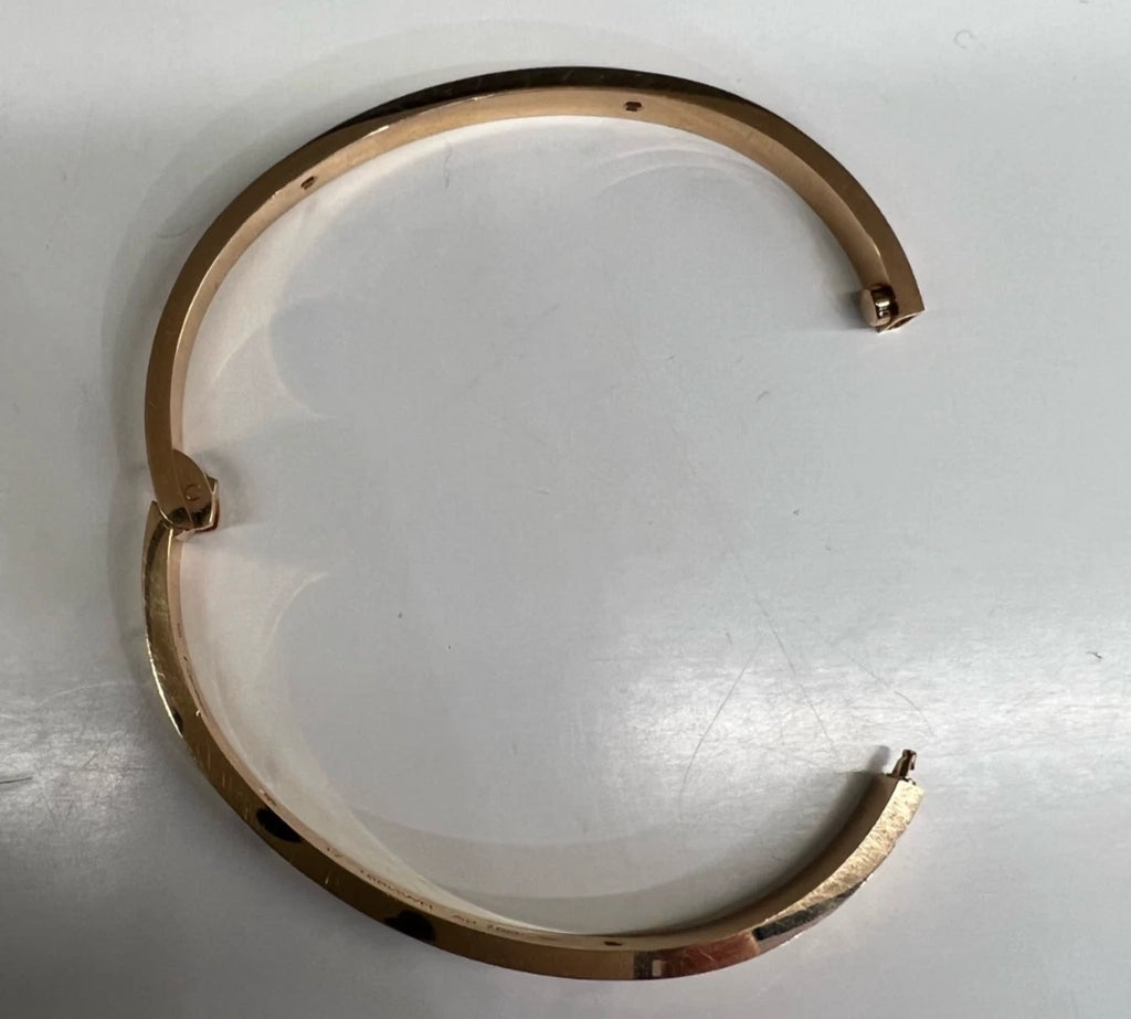 Cartier Love Medium Bangle Bracelet 4 Diamonds 18K Rose Gold Size17
